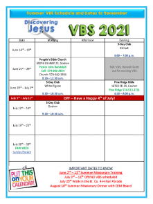 Vacation Bible School - Child Evangelism